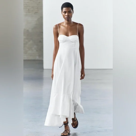 ZARA ZW COLLECTION RUFFLED POPLIN DRESS 2673/072